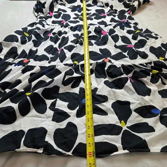 Plus 3X Maeve Anthropologie The Bettina tiered shirt dress Black White floral 2 - Picture 11 of 11